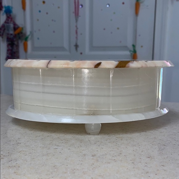 Shell vintage Marble Jewelry Box cream natural stone colors - Picture 6 of 13